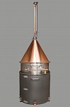 Медная конусная крышка "аламбик" для кубов ХД-2d-76, 100 литров/УПВК 100,120,150 литров (D530)
